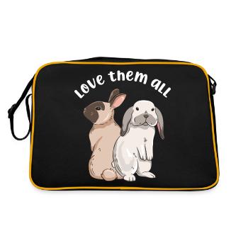 Cute rabbit design for bunny owners - Retro Bag - black/gold - Back