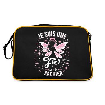 Je Suis Une Fée La Fée Pachier Cadeau Femme Humour - Sac Retro - noir/or - Dos