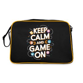 GAMER GAME ON KEEP CALM - Retro Tasche - Schwarz/Gold - Hinten