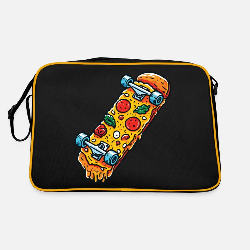 Pizza Skateboard Retro Tasche