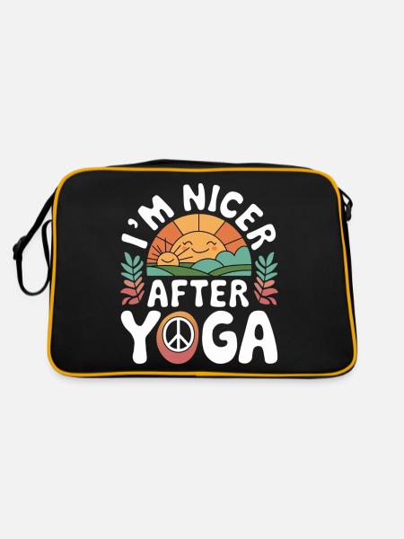 I'm Nicer After Yoga 14 - Retro Tasche - Schwarz/Gold - Hinten