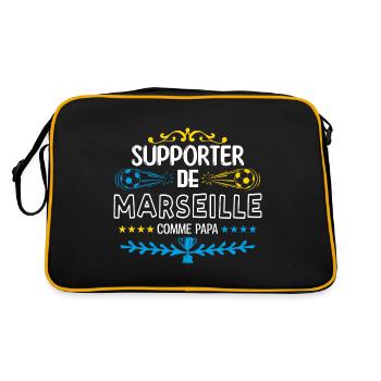 supporteur de Marseille. OM marseille - Sac Retro - noir/or - Dos