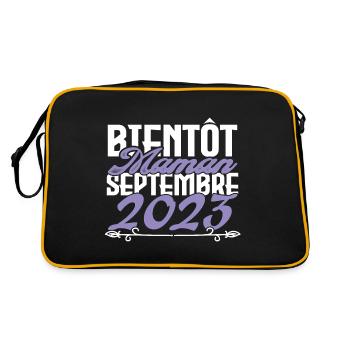 Annonce grossesse. bientôt Maman Septembre 2023. - Sac Retro - noir/or - Dos