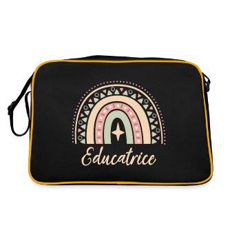 Cadeau Educatrice. Boho Rainbow éducatrice. - Sac Retro - noir/or - Dos