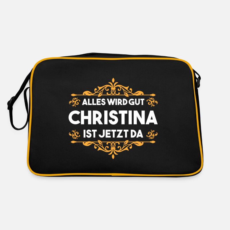 Christina - Retro Tasche - Schwarz/Gold
