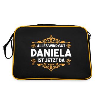 Daniela - Retro Tasche - Schwarz/Gold - Hinten