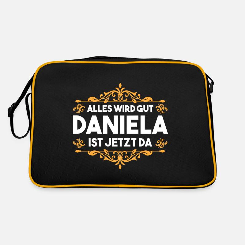 Daniela - Retro Tasche - Schwarz/Gold