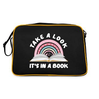 Books Book Reading Reading Bookworm Bookworm Bookaholic - Retro Bag - black/gold - Back