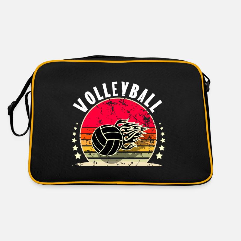 Volleyball - Retro Tasche - Schwarz/Gold