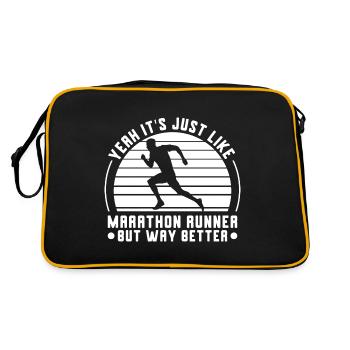 Cross Country Runner Design - XC Coach - Running - Retro Bag - black/gold - Back