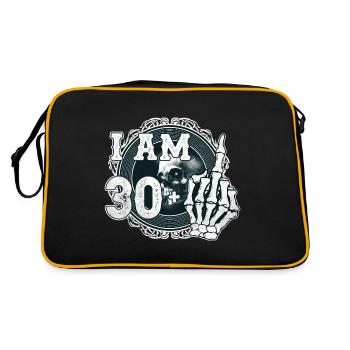 I'm 30 plus 1 middle finger Skull funny 31st - Retro Bag - black/gold - Back