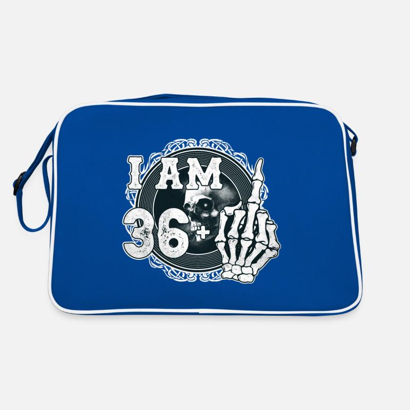 I'm 36 plus 1 middle finger Skull funny 37th Retro Bag