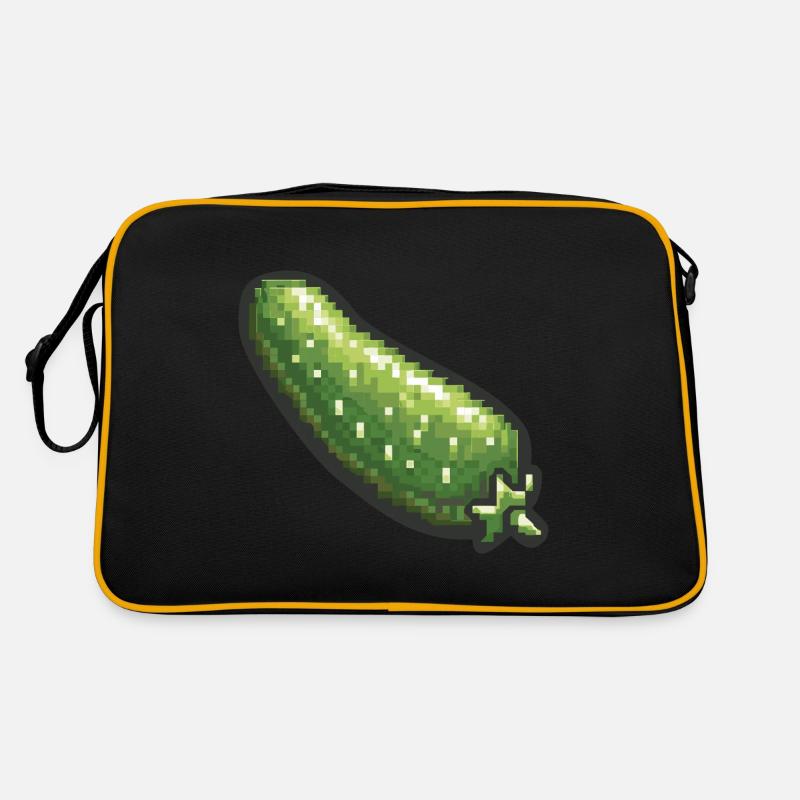Gurke Pixel Symbol Retro Tasche
