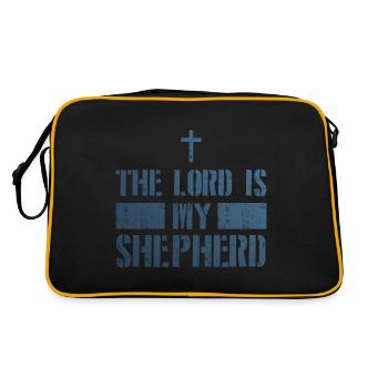 Jesus Mein Hirte Christlich Glaube - Retro Tasche - Schwarz/Gold - Hinten