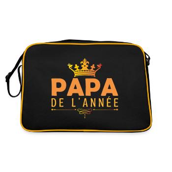 Fête des pères, Papa de l’année cadeau pour papa ! - Sac Retro - noir/or - Dos