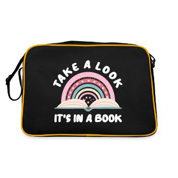 Books Book Reading Reading Bookworm Bookworm Bookaholic - Retro Bag - black/gold - Back