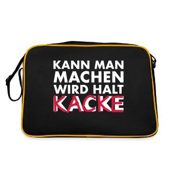 kann man machen, wird halt kacke - Retro Tasche - Schwarz/Gold - Hinten