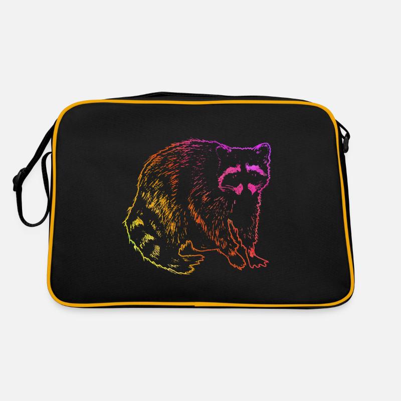 Waschbär Lustig Geschenk Retro Tasche