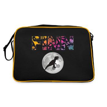 FINN - Beau prénom de garçon avec dinosaure - Sac Retro - noir/or - Dos