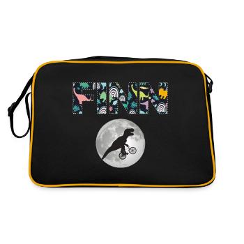 FINN - Beau prénom de garçon avec dinosaure - Sac Retro - noir/or - Dos