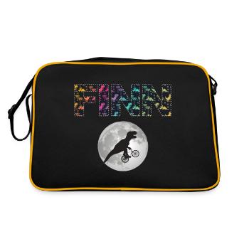 FINN - Beau prénom de garçon avec dinosaure - Sac Retro - noir/or - Dos