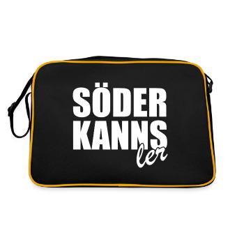 Söder kanns - Kanzler - Kanzlerkandidat - Retro Tasche - Schwarz/Gold - Hinten
