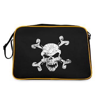 Distressed Skull And Crossbones - Retro Bag - black/gold - Back
