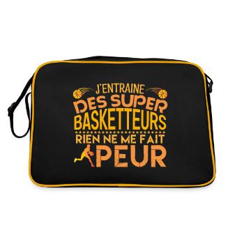 Basketball coach Cadeau coach Basketball - Sac Retro - noir/or - Dos