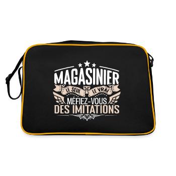 Magasinier le seul Magasinier le vrai Magasinier - Sac Retro - noir/or - Dos