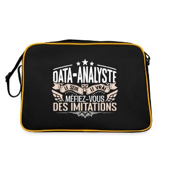 Data Analyste le seul Data Analyste le vrai Data A - Sac Retro - noir/or - Dos