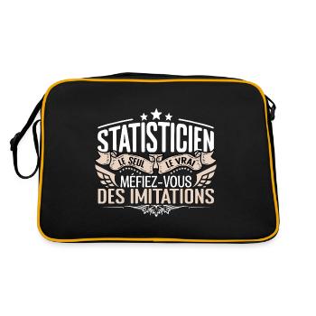 Statisticien le seul Statisticien le vrai Statisti - Sac Retro - noir/or - Dos