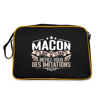 Maçon le seul Maçon le vrai Maçon - Sac Retro - noir/or - Dos