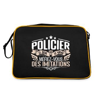 Policier le seul Policier le vrai Policier - Sac Retro - noir/or - Dos
