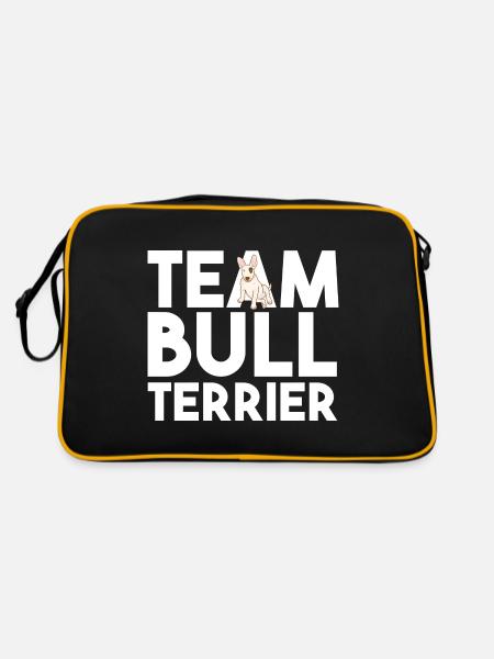 Chien Bull Terrier - Sac Retro - noir/or - Dos