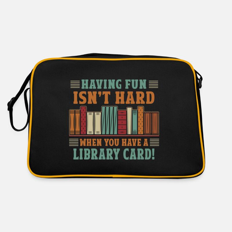 Fun isn't hard with a library card Retro Bag