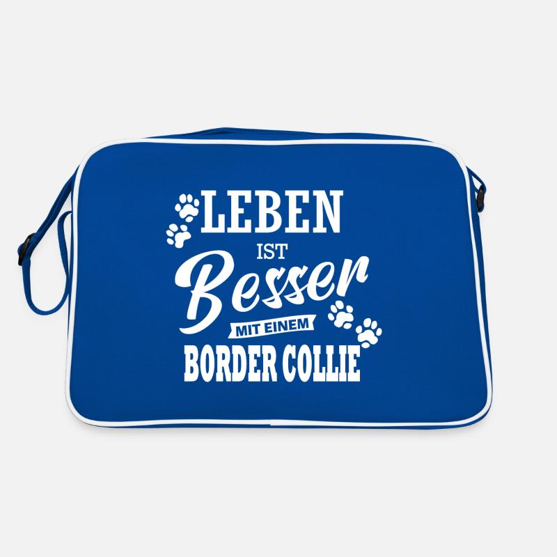 Leben Ist Besser Mit Einem Border Collie Hund Retro Tasche