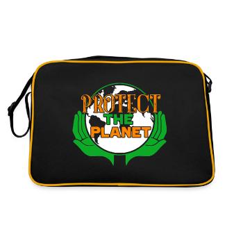 Earth Day Protect The Planet Earth - Retro Bag - black/gold - Back