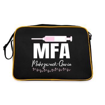 Arzthelferin Mehrzweck-Genie MFA - Retro Tasche - Schwarz/Gold - Hinten