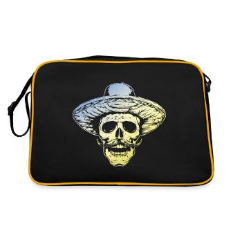 Mexikaner Skull - Retro Tasche - Schwarz/Gold - Hinten