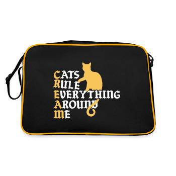 Cats Rule Everything Around - Retro Bag - black/gold - Back