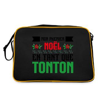 Le premier Noël en tant que tonton - Sac Retro - noir/or - Dos