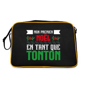 Le premier Noël en tant que tonton - Sac Retro - noir/or - Dos