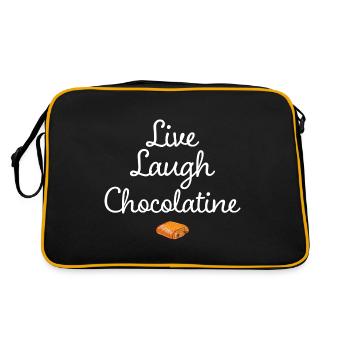 Meme Drôle Pâtisserie Française Chocolatine - Sac Retro - noir/or - Dos