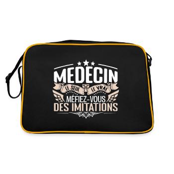 Médecin le seul Médecin le vrai Médecin - Sac Retro - noir/or - Dos