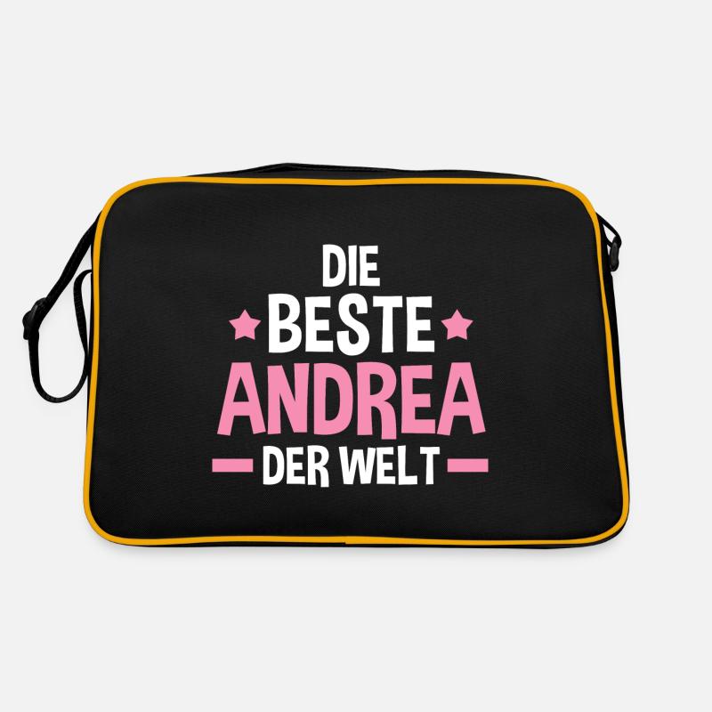 Andrea - Retro Tasche - Schwarz/Gold
