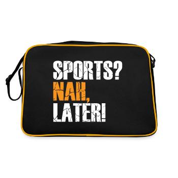 Sportif? non, plus tard !, sport, activité, humour, amusement, - Sac Retro - noir/or - Dos