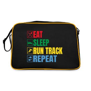 Track And Field Athletes Eat Sleep Run Track - Retro Tasche - Schwarz/Gold - Hinten
