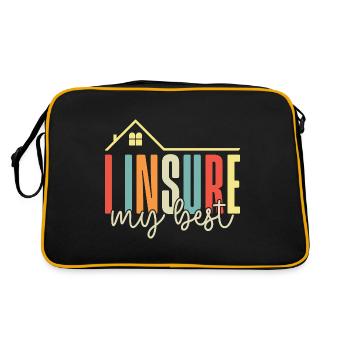 Insurance Agent Insure My Best Funny Insurance - Retro Bag - black/gold - Back