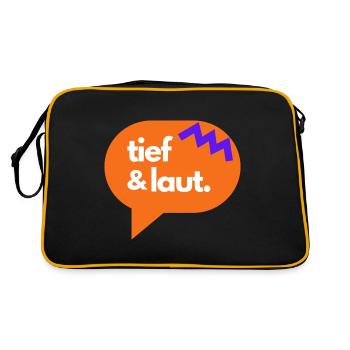 tief & laut - Retro Tasche - Schwarz/Gold - Hinten