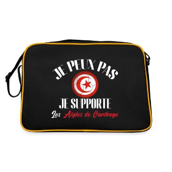 je supporte les aigles de Carthage, tunisie - Sac Retro - noir/or - Dos